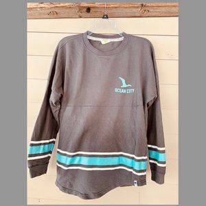 Ocean City Gray/Blue Spirit Jersey Long Sleeve Size Small *LIKE NEW*
